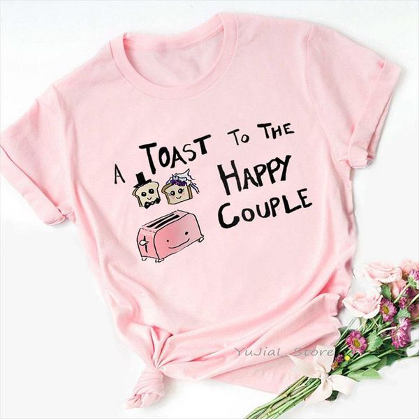 

toast to the happy couple men t shirt graphic print pink tshirts and women funny femme harajuku kawaii clothes summer, White;black