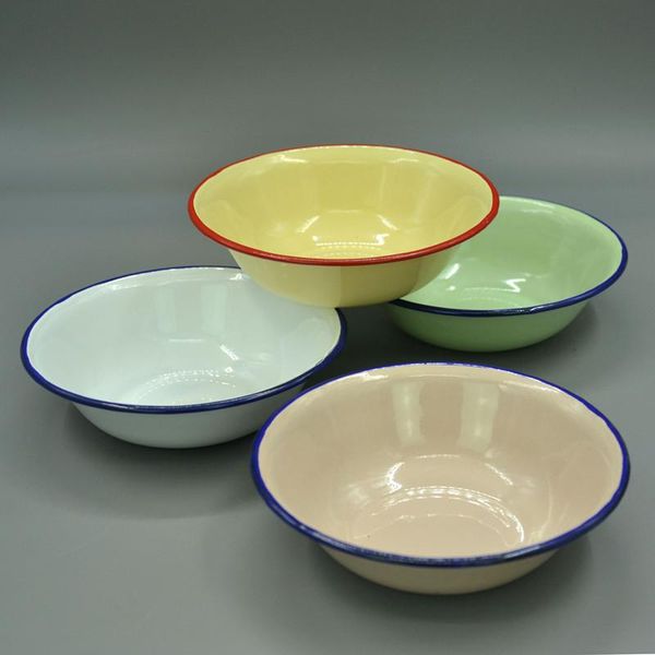 

bowls 14cm enamel soup basin, nostalgic rice old bowl, vegetable noodle bowl