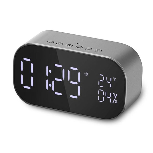 

portable speakers mirror alarm clock with lcd screen display wireless subwoofer music player table multifunction bluetooth speaker