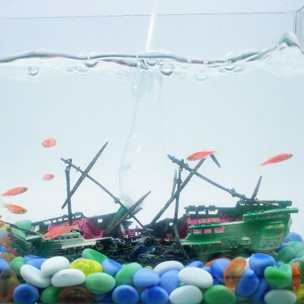 

aquarium decoration fish tank ship boat view decor rotten wreck ornament decorations