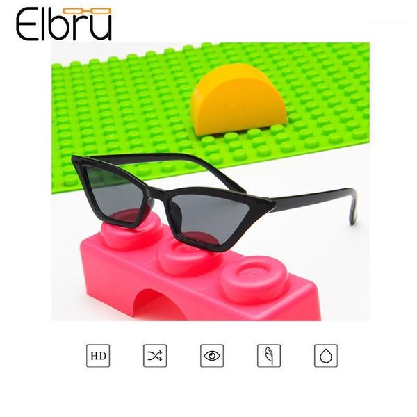 

elbru vintage children small cat eye sunglasses retro baby fashion colorful clear lens sunshadse boys girls uv400 sun glasses, White;black