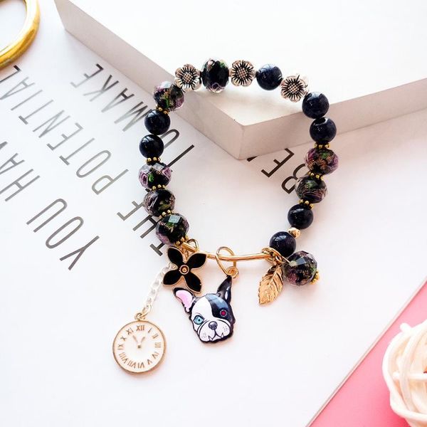 

charm bracelets bohemian doggy clock crystal gold & bangle for women beads handmade tassel bracelet boho femme jewelry b20, Golden;silver