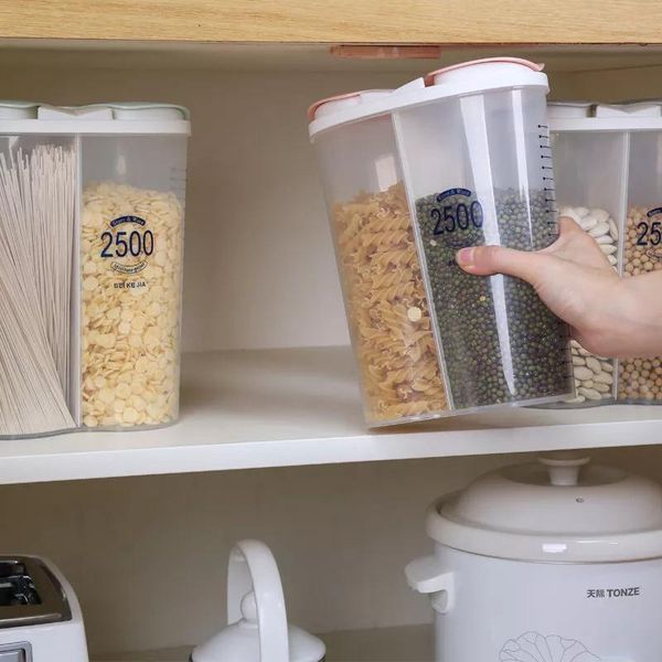

storage bottles & jars kitchen transparent box sealed tank jar grains beans organizer food containers refrigerator rice container
