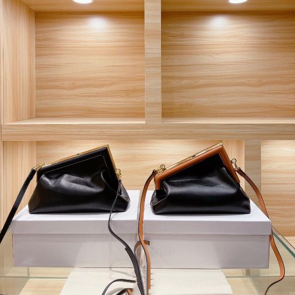 

waist bags high-quality solid color contrast style metal edging irregular leather clutch women's fashion one-shoulder messenger bag