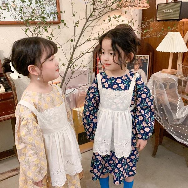 

clothing sets floral baby spring summer girls cotton dress suits kids teenagers children clothes outwear two piece high quality, White