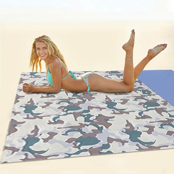 

waterproof beach towel blanket pocket sand outdoor colorful foldable picnic mat towels pads