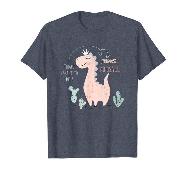 

today i want to be a dinosaur - funny princess t-shirt, White;black
