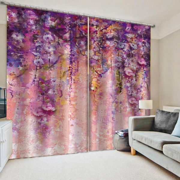 

curtain & drapes beautiful po fashion customized 3d curtains pink flower decoration