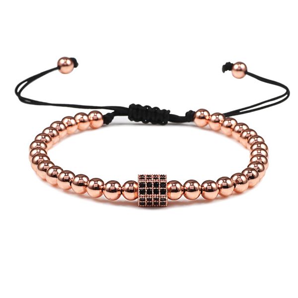 

beaded, strands fashion men bracelet pave cz 5mm beads charm trendy handmade adjustable weave rope bracelets&bangles women jewelry gift, Black