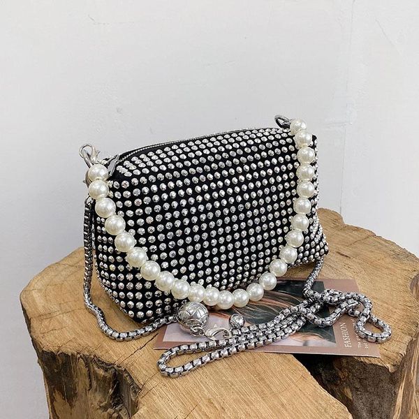 

evening bags women's bag summer 2021 trendy diamond underarm pearl chain hand-carrying small crossbody