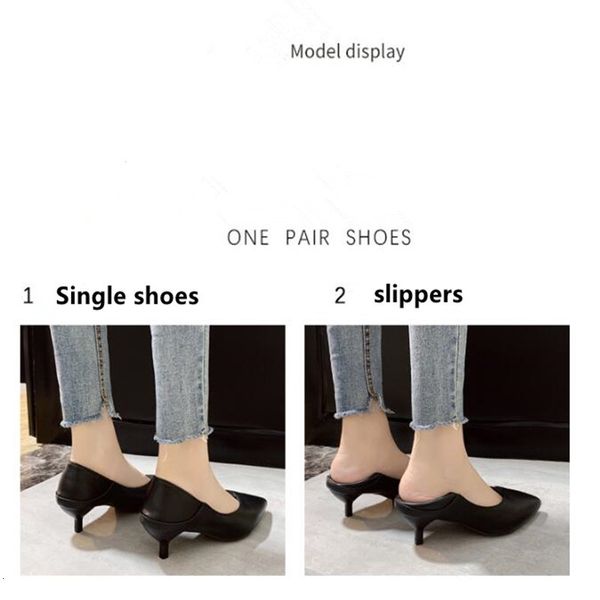 

dress women black leather ladies office occupation soft bottom etiquette work shoes female pointed mid heel single g3o9