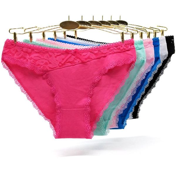 

women's panties alyowangyina 3 pcs/lot cotton underwear briefs 89353, Black;pink