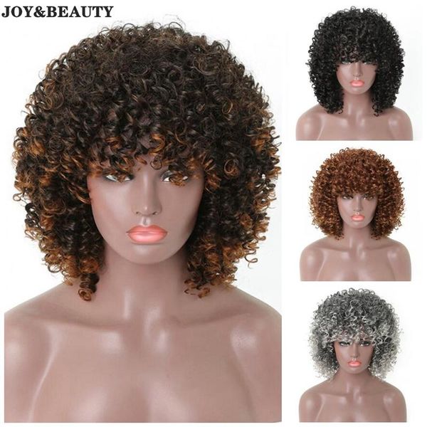 

joy&beauty 16 inch short synthetic wigs afro kinky curly wig for women available black natural high temperature hair