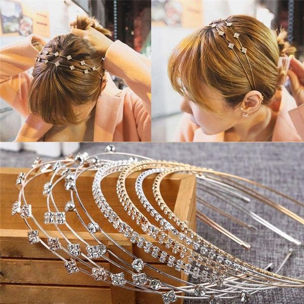 

hair accessories 1 pc fashion women girl lady shine metal crystal headband head piece band jewelry