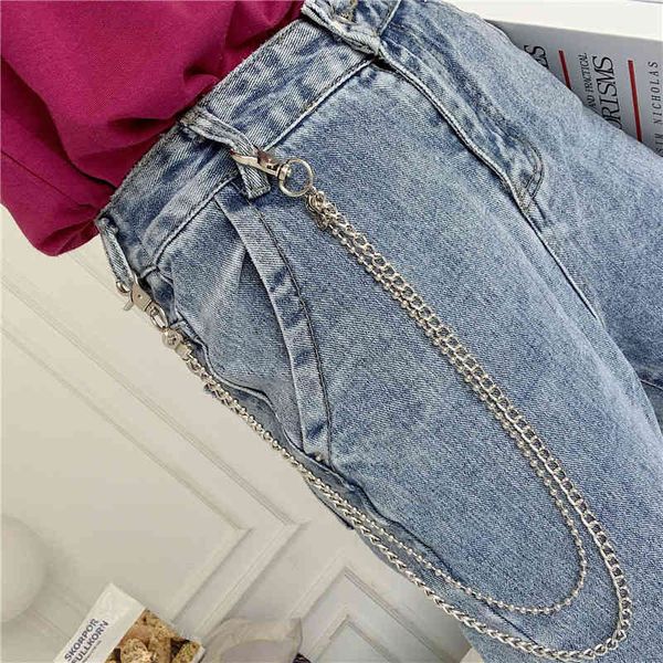 

women's shorts rope jeans retro metal with double layer, chain string, accessories for men and women, hipster m1h6, White;black