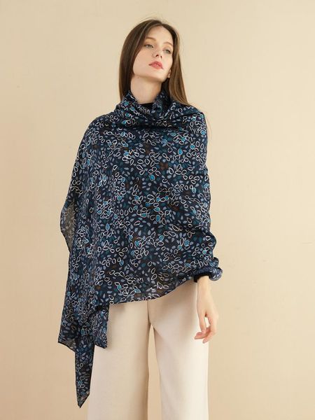 

hats, scarves & gloves sets 2021 women's scarf silk long soft shawl beach retro travel lightweight, Blue;gray