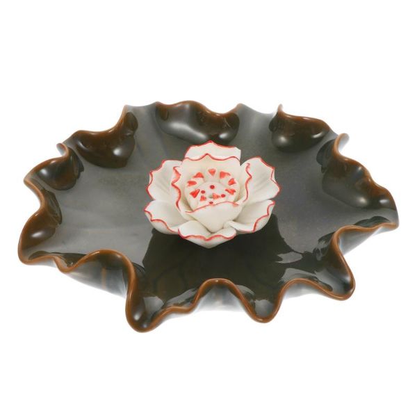 

fragrance lamps 1pc ceramic incense burner lotus holder stick home decor
