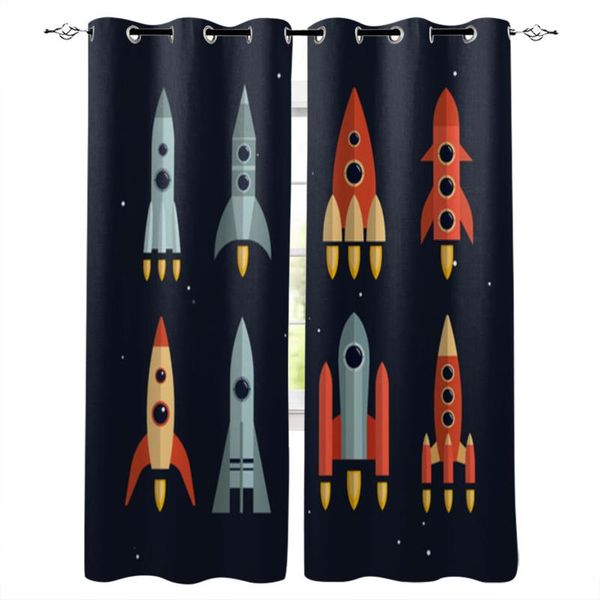 

curtain & drapes space rocket cartoon blackout curtains for living room child bedroom kitchen window treatments