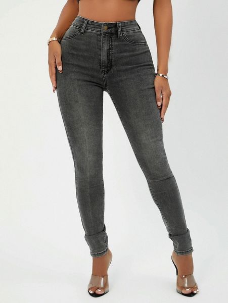 

sxy curvy high waist skinny jeans g1gb#, Blue