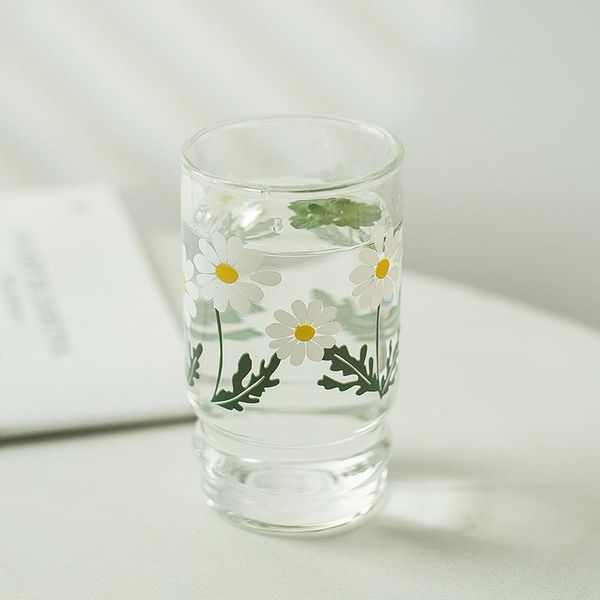 

wine glasses french vintage glass in the ancient cup heat-resistant milk coffee juice small daisy thickening