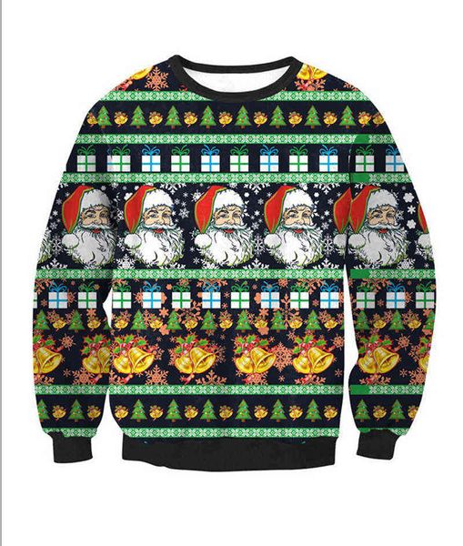 

men women sweater 2021 christmas sweaters print pullover male ugly oversize green clothes sleeve winter xmas xxl y1118, White;black