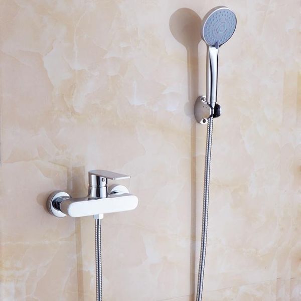 

wall mounted fixed support type single holder dual control bathroom faucet set b0914 shower sets
