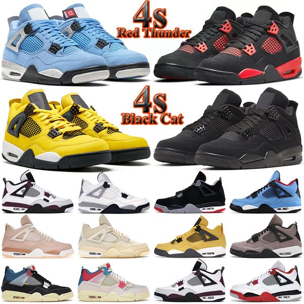 

r basketball shoes 4s 4 mens womens black cat university blue sail red white oreo thunder wild things men outdoor trainers sneakers