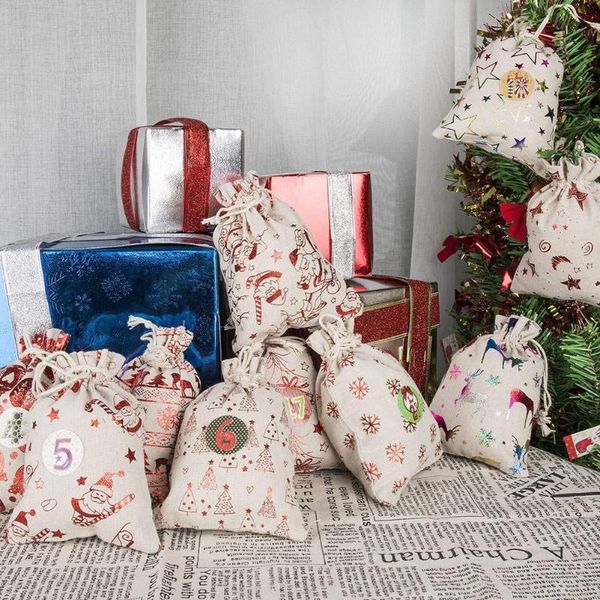 

storage bags decoration gift snowflakes kids 24 numbers stickers filling candy