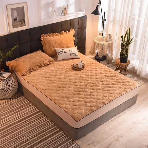 

sheets & sets elastic bands bed linen home fitted sheet soft luxury mattress cover thicken solid double queen king deep 25cm velvet bedsprea