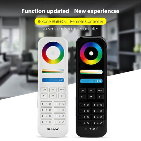 

controllers milight fut089 2.4g rf 8-zone group rgb+cct touch remote for single color cct rgb rgbw lamps or led strip series