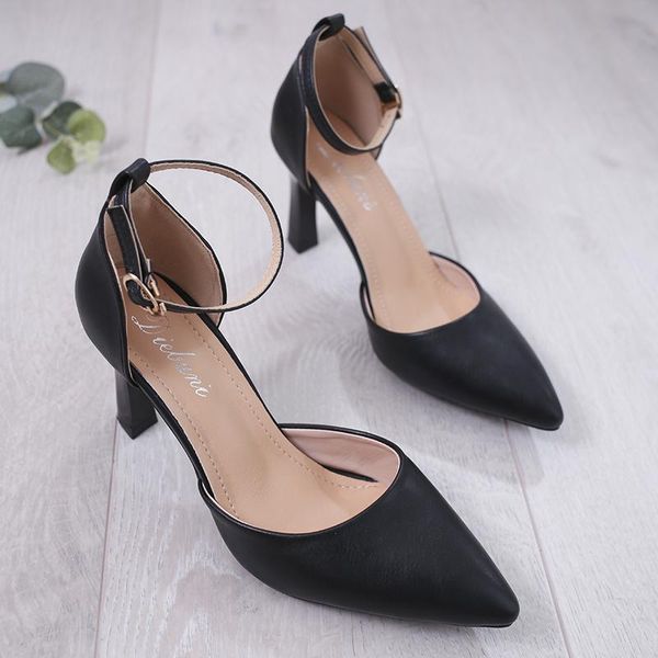 

dress shoes star women sandals elegant pointed buckle strap high heels wedding heeled pumps white black vogue