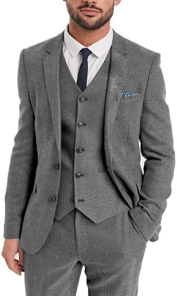 

men's suits & blazers solovedress herringbone slim suit business meeting office three-piece wholesale retail, White;black
