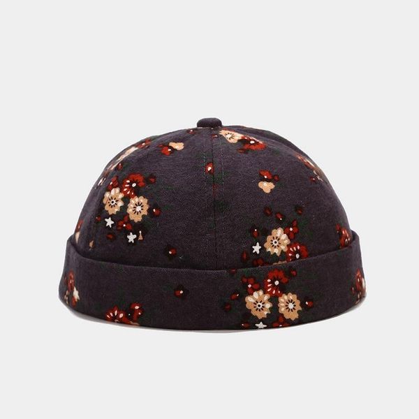 

beanies ldslyjr vintage docker cap brimless hat breathable beanie hats cotton adjustable flower landlord sailor men and women 46