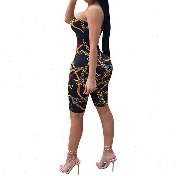 

womens romper jumpsuit party bodysuit overalls club strapless full fashion printed bodycon rompers drop, Black;white