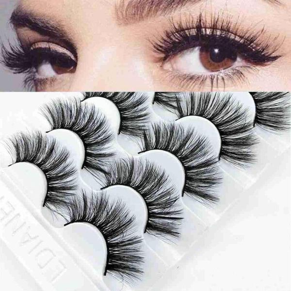 

false eyelashes 5 pairs 6d wispies fluffies drama soft handmade black long thick crisscross lashes natural fake l i2g1