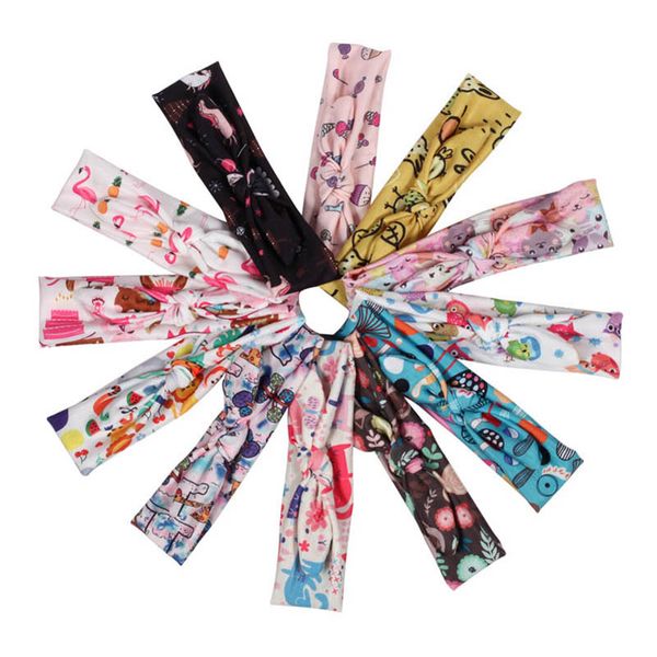 

girls hair accessories baby headbands flower childrens rabbit ear cute cartoon children bow elastic head bands headband b7464, Slivery;white