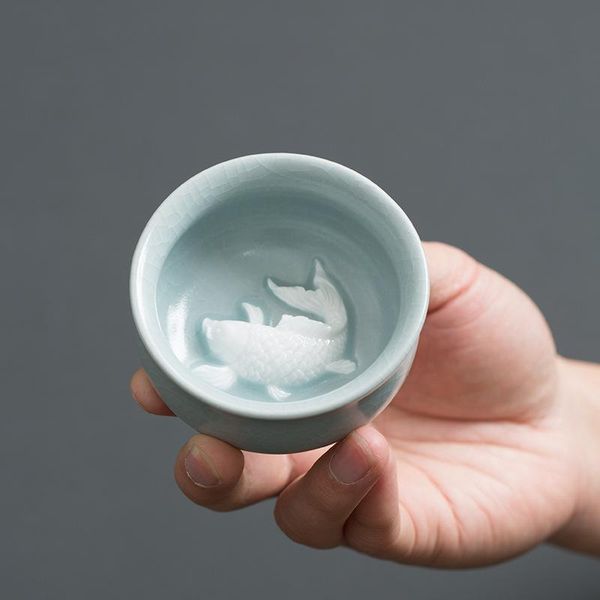 

mugs take the dehua creative three-dimensional relief ceramic tea cup personal master gift single 60ml