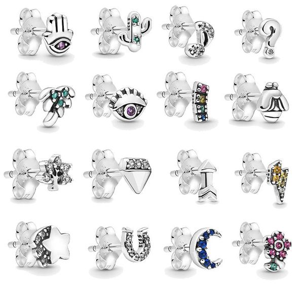 

stud 2021 925 sterling silver fine ear fashion jewelry personalized pendant rose gold crystals earings gifts for women, Golden;silver