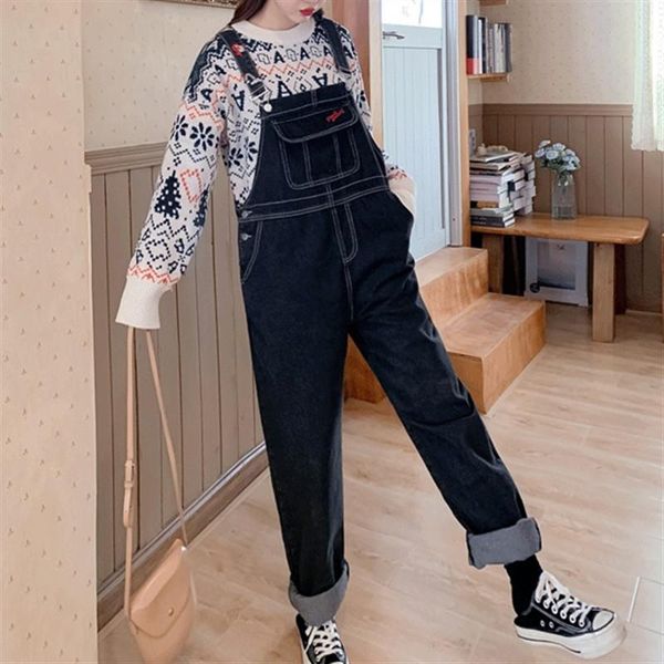 

poungdudu 2021 maternity bib pants pregnant overalls jeans jumpsuit women's trousers strap loose embroidery pocket all match bottoms, White