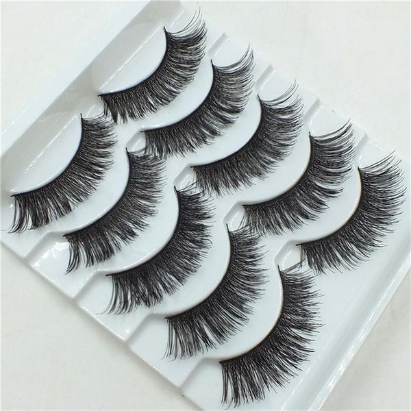 

pairs/set makeup tools pro black long thick cross false eyelashes smokey big fake stage tools1
