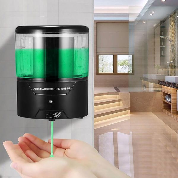 

liquid soap dispenser automatic touchless -wall-mount infrared pump battery powered