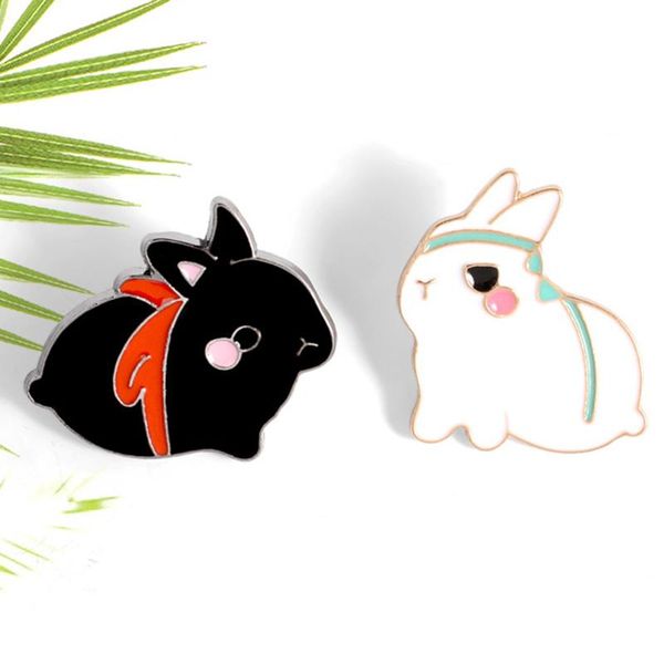 

pins, brooches the untamed enamel pin black white brooch bag clothes lapel button badge cartoon animal jewelry gift for friends, Gray