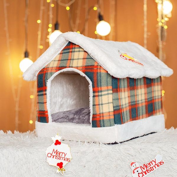 

cat beds & furniture portable dog house warm bed kitten cave nest detachable with mat luxury comfort pet kennel tent for puppy cats supplies
