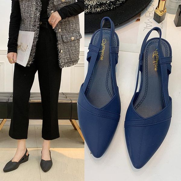 

sandals 2021 summer fashion women's temperament blue casual simple shoes, Black