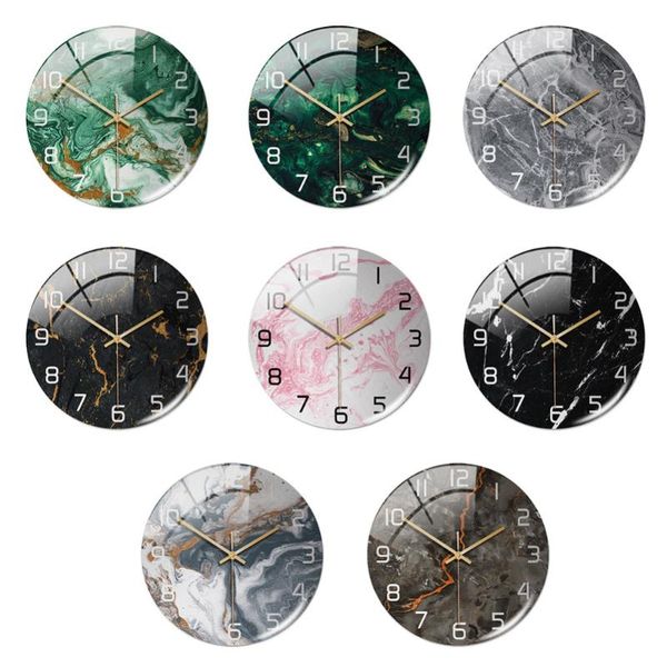 

wall clocks listing round marble clock three-dimensional home decorations for living room, kitchen, bedroom and office 30cm