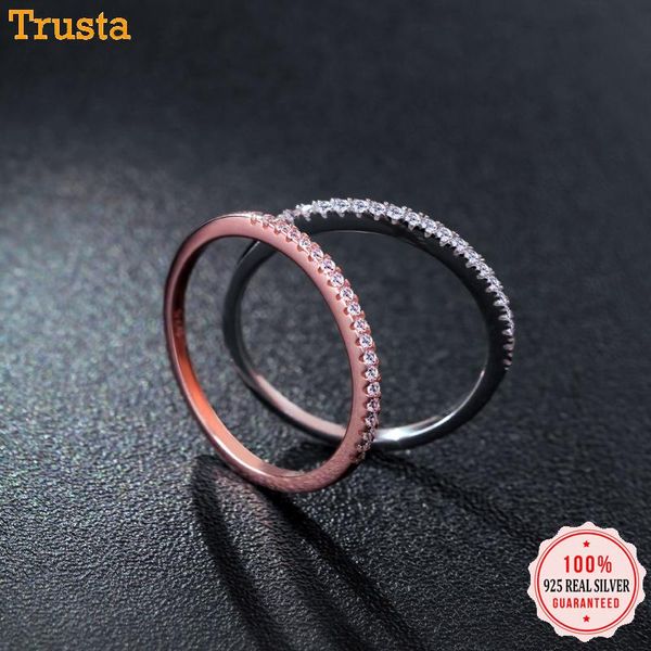 

cluster rings trustdavis genuine 100% 925 sterling silver simple dazzling cz finger ring size 5 6 7 8 9 for women gilr jewelry dt33, Golden;silver