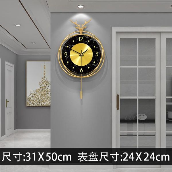 

wall clocks nordic luxury metal wrought iron clock art fashion living room pendulum relogio parede home ac50al