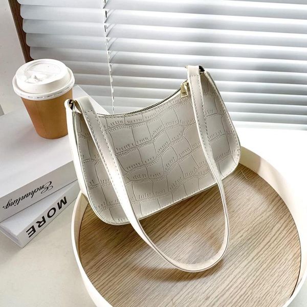 

evening bags stone pattern baguette soft pu leather women handbag casual totes shoulder bag crossbody shopper personal pocket