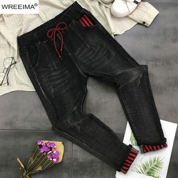 

women's jeans 2021 spring korean fashion casual women long pants solid color pockets skinny pencil denim plus size chic z933, Blue