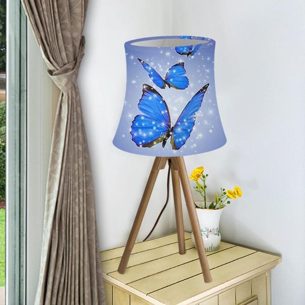 

lamp covers & shades art deco for table lamps animal cute butterfly blue fabric round lampshade modern style cover home decoration